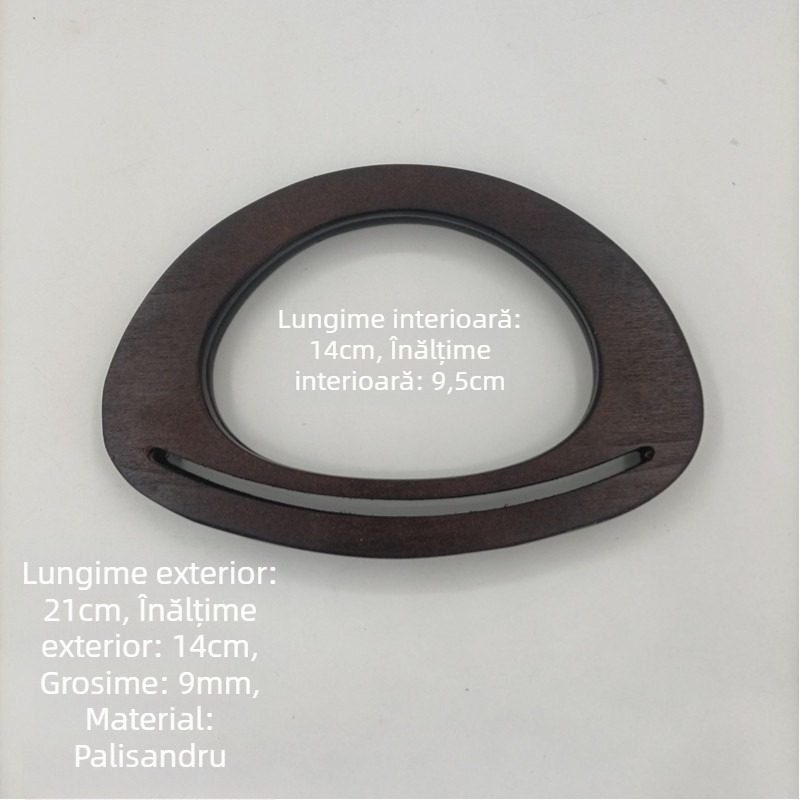 Mâner de geantă din lemn, stil urban minimalist, model monocrom