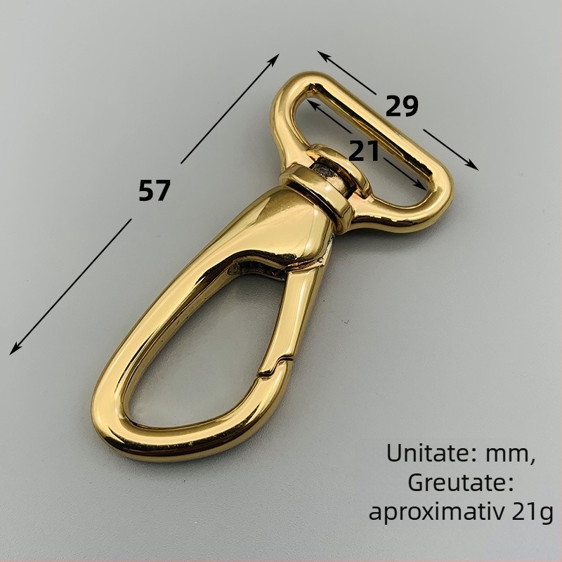 Cataramă cu cârlig pentru genți din piele — Broken Copper XBB030, aliaj de zinc, lucrat manual