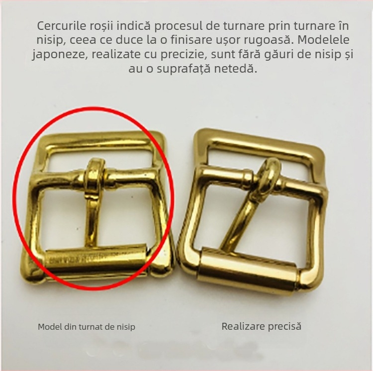 Accesorii pentru genți din cupru pur, cataramă cu role fără sudură, cataramă în stil japonez, design de precizie