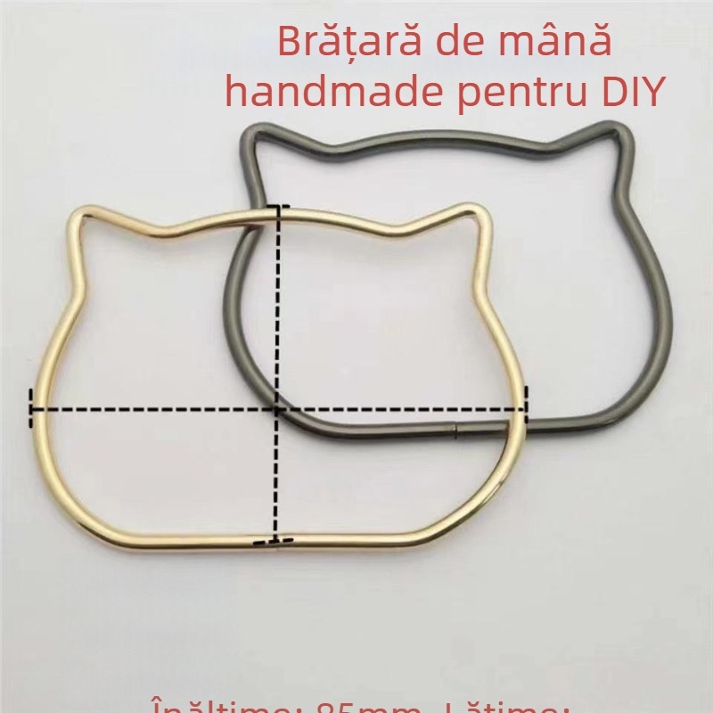Mâner metalic pentru geantă - handmade DIY împletit, Model BP-0081, Autochs, Material: Metal