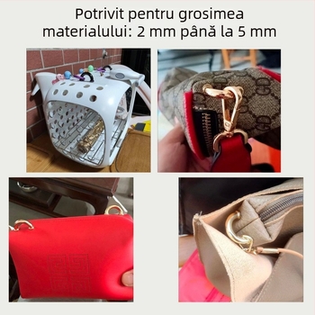 Accesorii metalice pentru genți DIY: kit hardware cu lanț semicircular, piese cu șurub pentru reparații și modificări