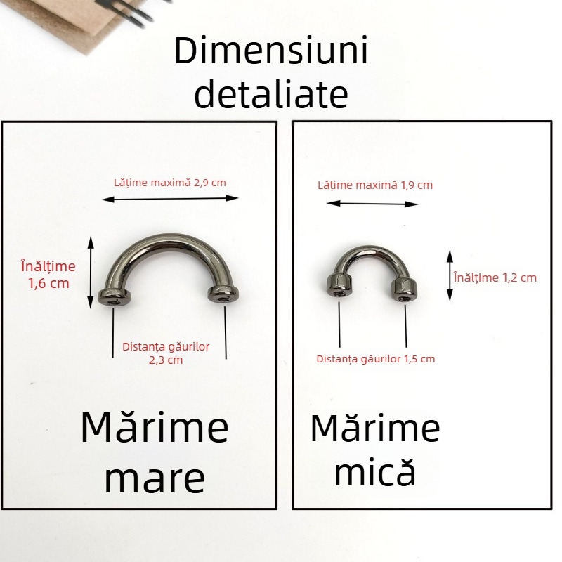 Accesorii metalice pentru genți DIY: kit hardware cu lanț semicircular, piese cu șurub pentru reparații și modificări