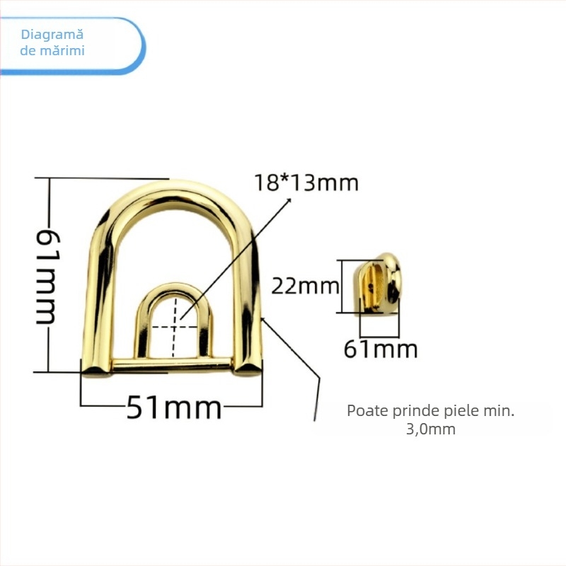 Hardware pentru geantă cu încuietoare rotativă – aliaj de zinc, lansare primăvara 2025, greutate 0.045 kg