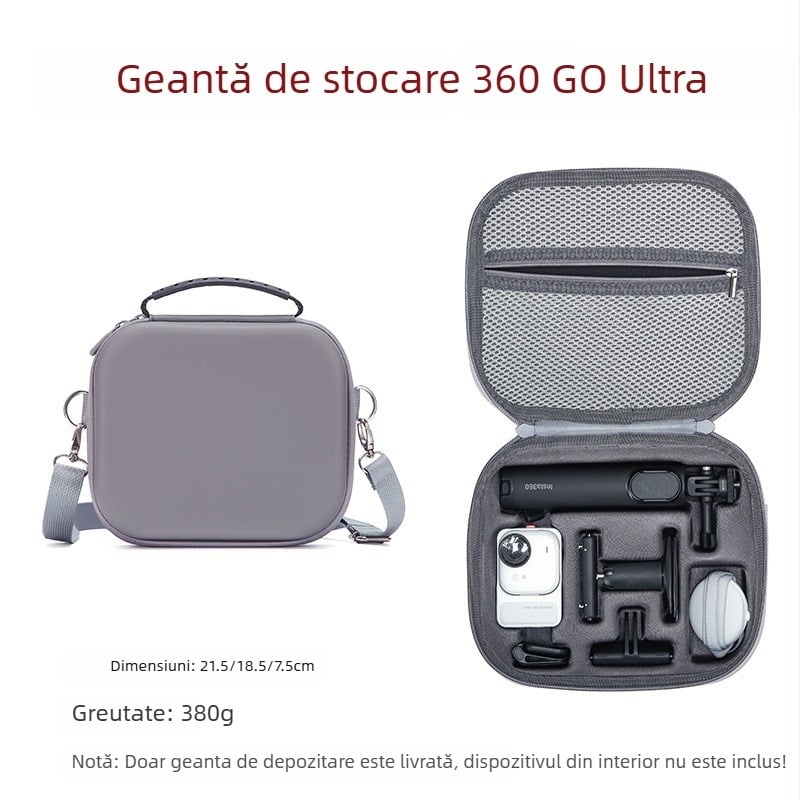 Set husă de stocare Insta360 Go Ultra — husă de umăr protectoare pentru cameră de acțiune, PU material, impermeabil, antibacterian, căptușeală din nylon