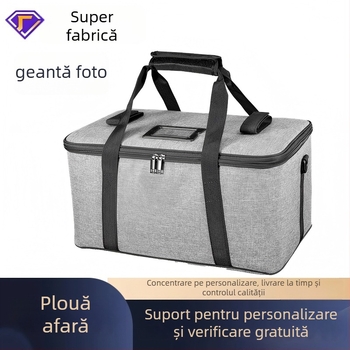 Geantă pentru aparat DSLR/Mirrorless, din pânză, impermeabilă, rezistentă la uzură, respirabilă; închidere cu fermoar, mâner moale, stil geantă de mână, compartiment interior cu capac, imprimare logo disponibil