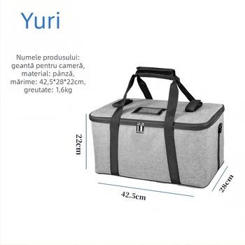 Geantă pentru aparat DSLR/Mirrorless, din pânză, impermeabilă, rezistentă la uzură, respirabilă; închidere cu fermoar, mâner moale, stil geantă de mână, compartiment interior cu capac, imprimare logo disponibil