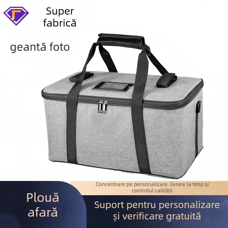 Geantă pentru aparat DSLR/Mirrorless, din pânză, impermeabilă, rezistentă la uzură, respirabilă; închidere cu fermoar, mâner moale, stil geantă de mână, compartiment interior cu capac, imprimare logo disponibil