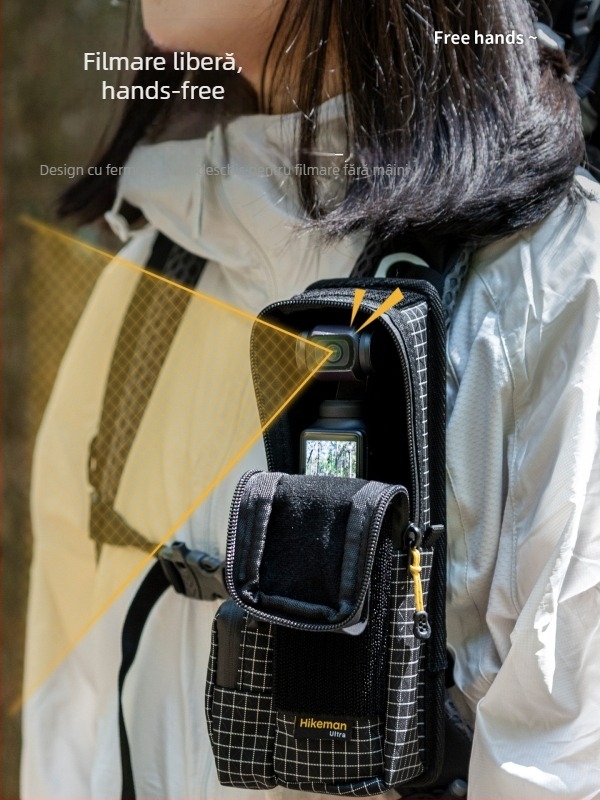 Hikeman geantă foto din nylon Pocket3 – impermeabilă, antișoc, geantă de tip chest pentru camere cu stabilizator portabil
