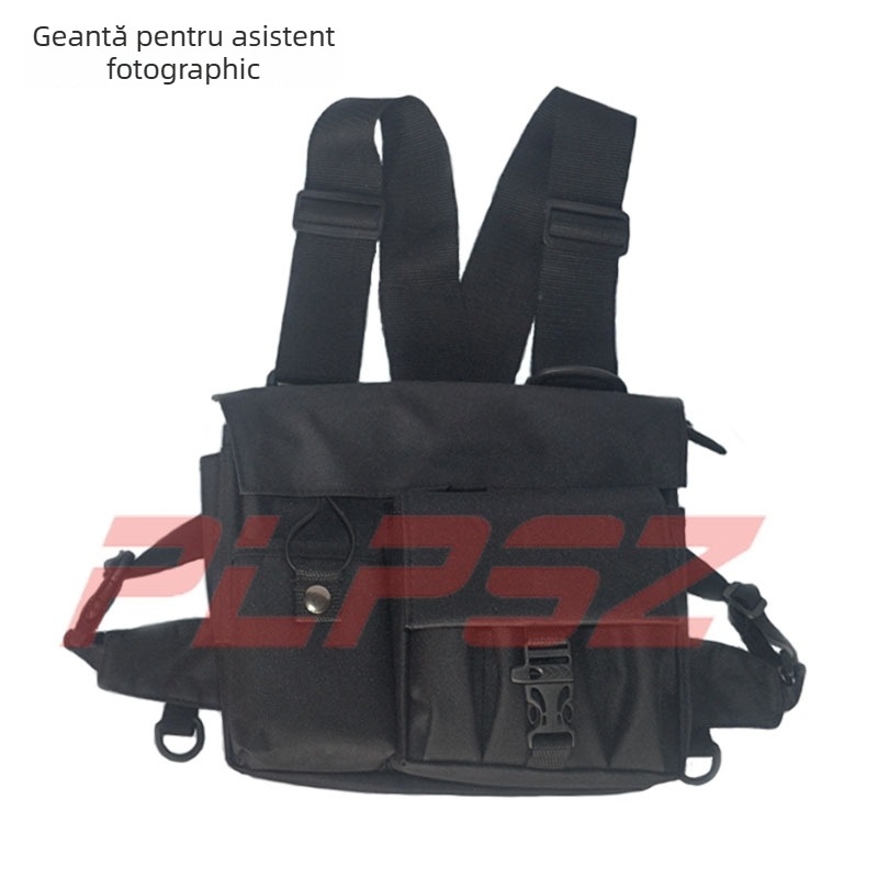 Geantă pentru asistentul fotografiei – pentru piept și talie, din nylon cu design tridimensional pentru studioul de iluminat