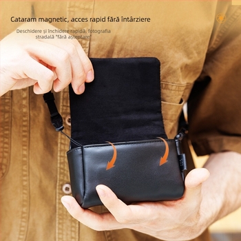 Geantă pentru cameră JJC pentru Ricoh GR3, cu închidere magnetică, Material: piele microfibră/poliester Oxford, 97 g, căptușeală din piele artificială, potrivită pentru Ricoh GR3, Canon G7X III/X2, seria RX100