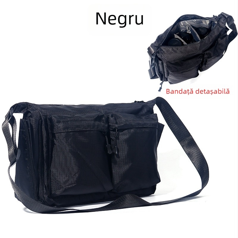 Geantă de umăr pentru aparat foto, cu capacitate mare, multifuncțională, compatibilă cu Canon/Nikon SLR, nailon, căptușeală poliester