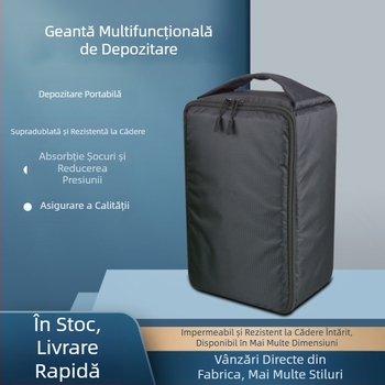 Geantă DSLR cu buzunar interior impermeabil, căptușeală catifelată, model în carouri, extrem de groasă, rezistentă la căderi