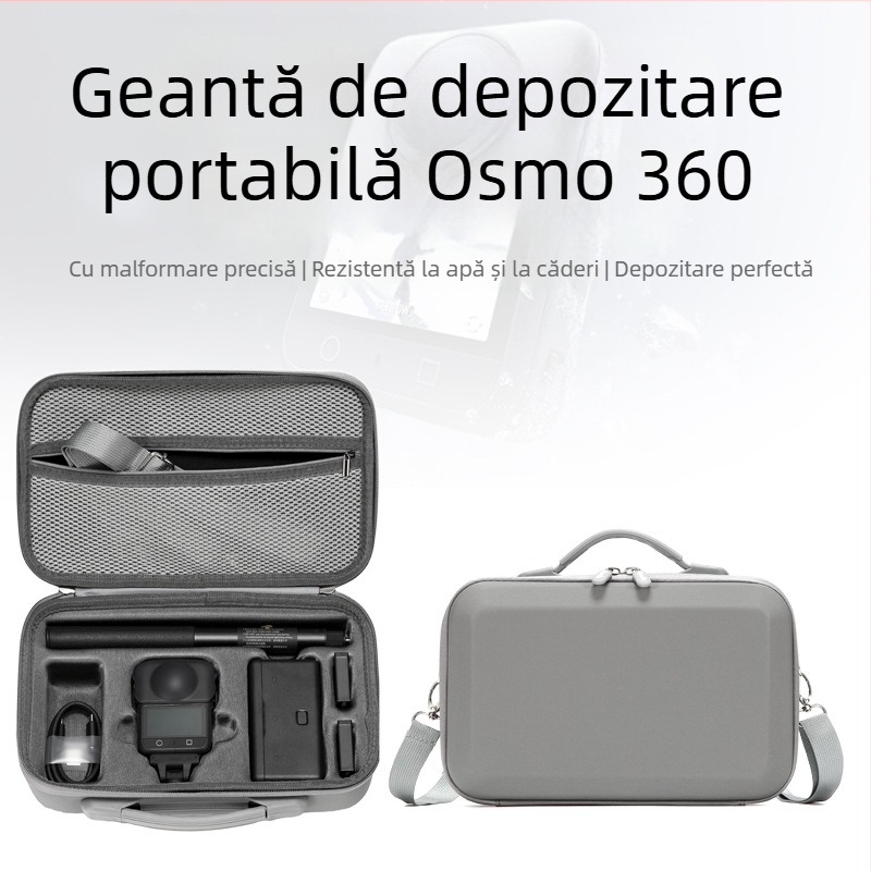 Geantă pentru cameră DJI OSMO360 – material PU, respirabilă, impermeabilă și antibacteriană; geantă de umăr în stil urban minimalist, căptușeală din nailon.