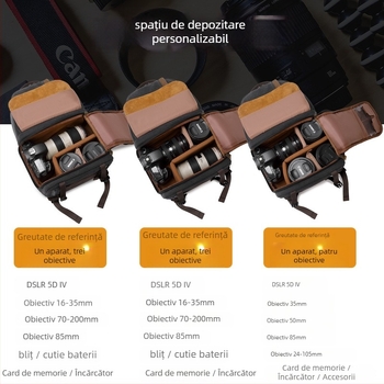 CAREELL C3088 Rucsac din pânză pentru cameră SLR, respirabil, impermeabil, rezistent la uzură, anti-efracție și reducere a greutății; pentru echipament Canon/Nikon/Sony; căptușeală din poliester