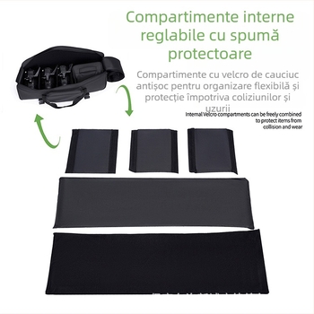 Geantă pentru kit foto cu trei suporturi de iluminare, set de trei lumini, Oxford, geantă crossbody pentru cameră cu fermoar