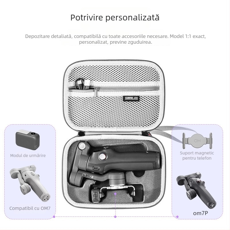 STARTRC husă PU pentru Osmo OM7 PRO/OM7 stabilizator gimbal – husă portabilă pentru telefon, utilizare în exterior, greutate 250 g
