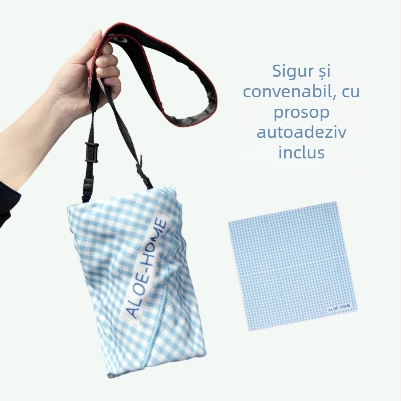 Geantă pentru aparat foto și laptop cu husă rigidă, design patchwork în carouri, exterior și căptușeală din poliester, stil rucsac