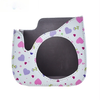 Geantă de cameră din PU, formă de inimă, pentru Polaroid Mini12/11/9, husă protectoare portabilă cu căptușeală de flanelă, 110 g