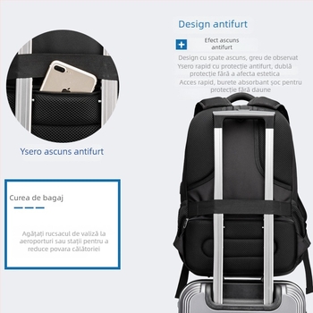 Bruno Cavalli BC-18399 Rucsac pentru laptop, 20–35L, Material Oxford, respirabil, impermeabil, rezistent la uzură, curea de umăr curbat