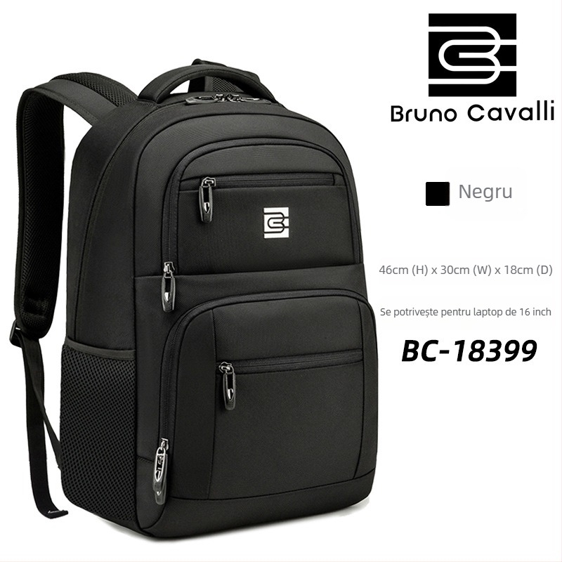 Bruno Cavalli BC-18399 Rucsac pentru laptop, 20–35L, Material Oxford, respirabil, impermeabil, rezistent la uzură, curea de umăr curbat