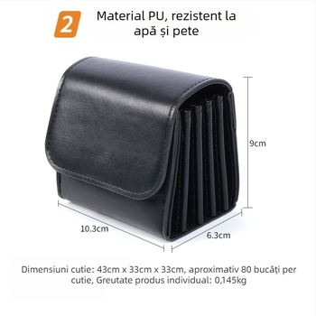 Geantă din piele PU pentru obiective/filtre de cameră, cu set de 5 filtre UV pentru DSLR și cameră digitală