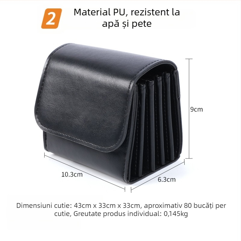 Geantă din piele PU pentru obiective/filtre de cameră, cu set de 5 filtre UV pentru DSLR și cameră digitală