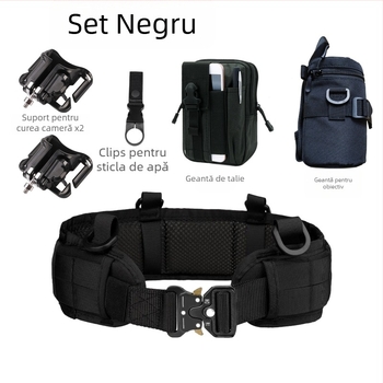 Centură de talie pentru cameră SLR cu curea de umăr curbată – fanny pack din nailon pentru fotografie în aer liber, ultra ușoară, rezistentă la abraziune, extensibilă