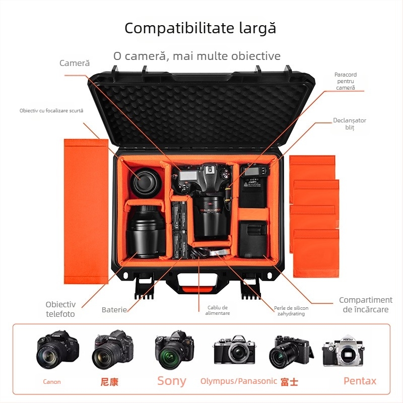 STARTRC cutie de depozitare rezistentă la umezeală pentru camere SLR și obiective, 30L, PP, IP67 rezistent la apă, încuietoare, captușită cu catifea, pentru DSLR Sony/Canon/Nikon/Fuji