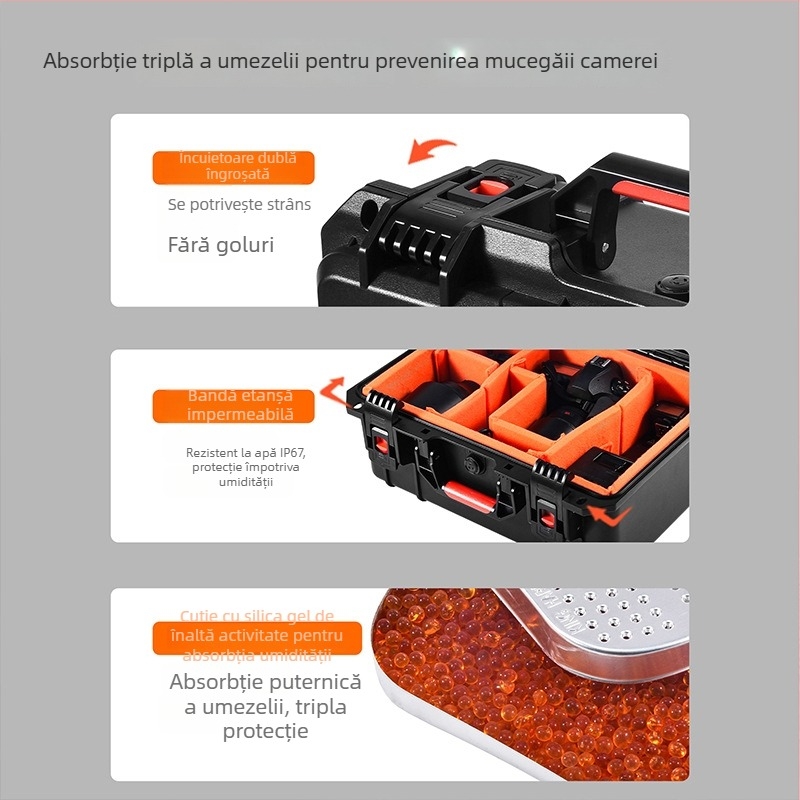 STARTRC cutie de depozitare rezistentă la umezeală pentru camere SLR și obiective, 30L, PP, IP67 rezistent la apă, încuietoare, captușită cu catifea, pentru DSLR Sony/Canon/Nikon/Fuji