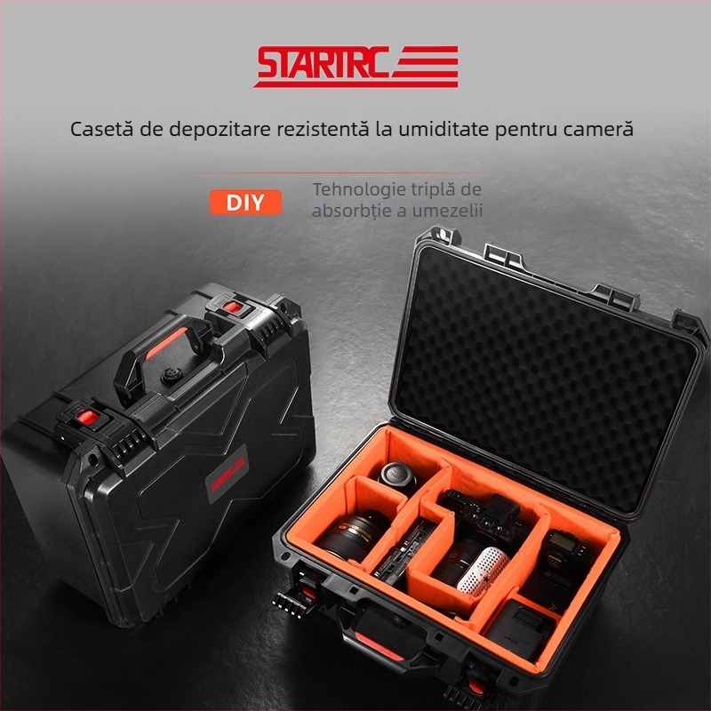 STARTRC cutie de depozitare rezistentă la umezeală pentru camere SLR și obiective, 30L, PP, IP67 rezistent la apă, încuietoare, captușită cu catifea, pentru DSLR Sony/Canon/Nikon/Fuji