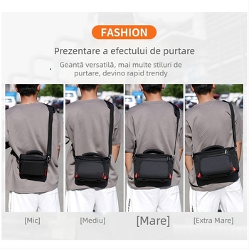 Geantă Canon SLR pentru cameră – geantă de umăr din poliester, model cu litere, compatibilă cu camere SLR