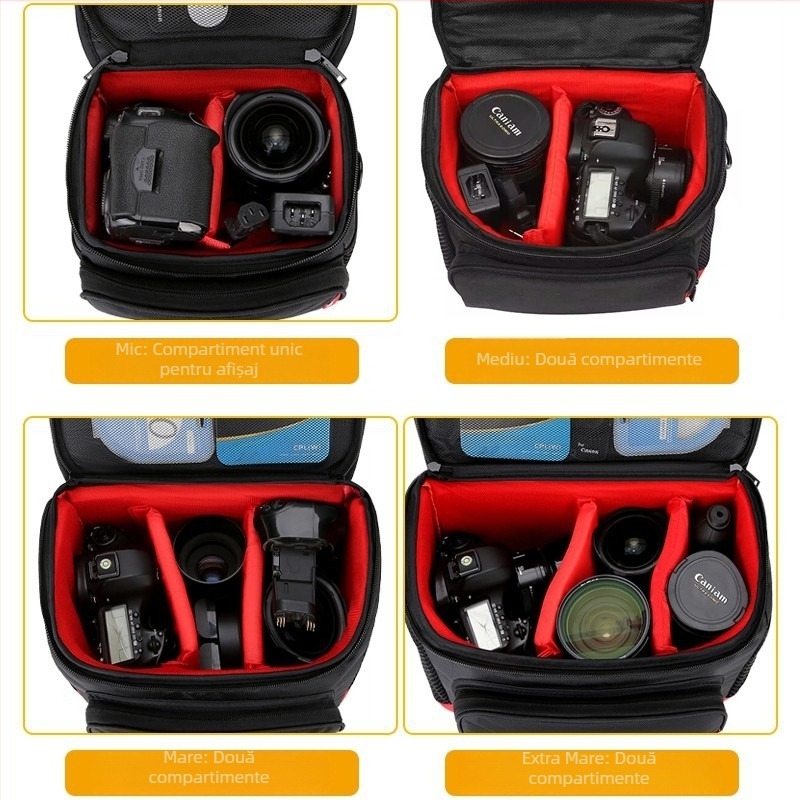 Geantă Canon SLR pentru cameră – geantă de umăr din poliester, model cu litere, compatibilă cu camere SLR