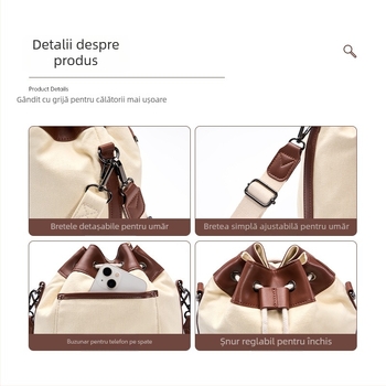 Geantă din pânză pentru camere SLR și camere fără oglindă, cu curea de umăr curbată — impermeabilă, căptușeală din pânză, design compact