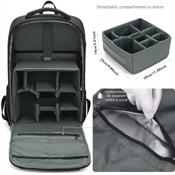 Geantă pentru aparat foto din Oxford impermeabilă, extensibilă, rucsac cu capacitate mare