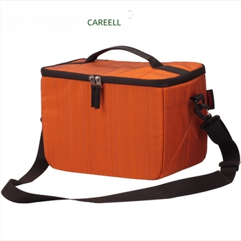 Geantă SLR pentru cameră cu spațiu pentru obiectiv, curea de umăr diagonală, exterior din nailon, model C333, compatibilă cu 5D3/5D2/7D/60D/D800/D750 (deschidere cu șnur)