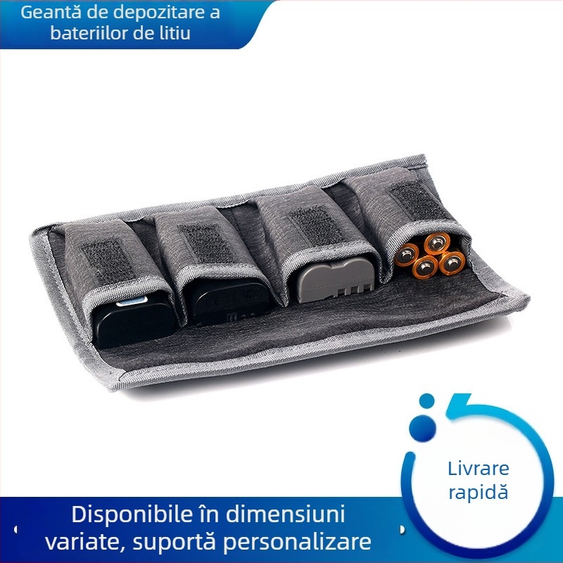 Geantă de stocare a bateriilor pentru cameră,/material Silis, capacitate 4 baterii, compatibilă cu bateriile AA, greutate 50 g