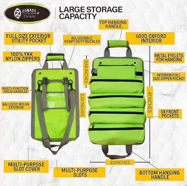 Geantă pentru unelte în rolă, personalizabilă, din pânză Oxford 600D, pentru depozitarea și transportul uneltelor