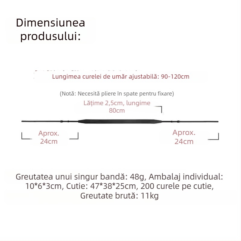 Bretea de umăr pentru cameră TD6010, piele PU, lungime reglabilă, 2 clipsuri, compatibil universal