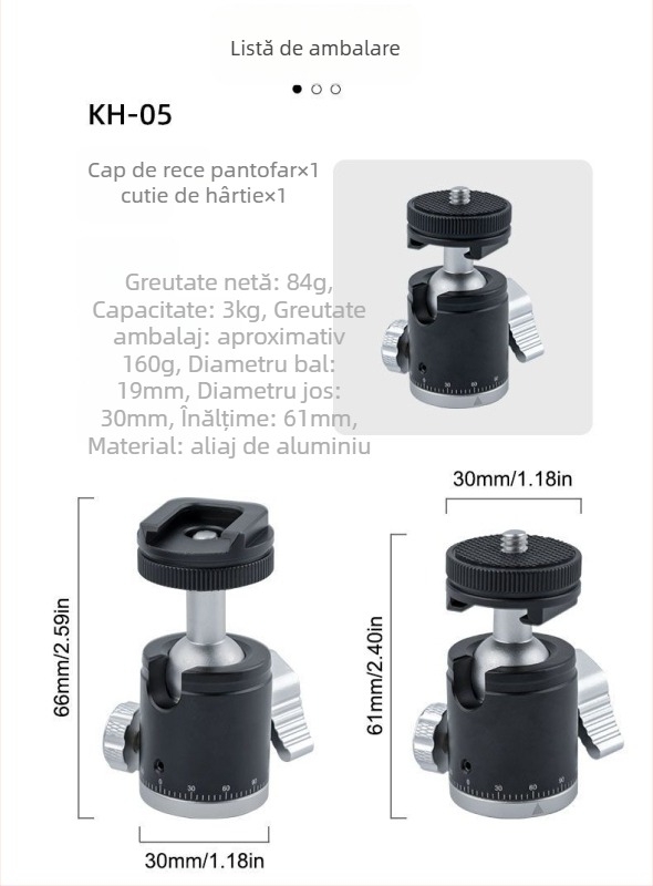 Cap de trepied pentru monitor, lumină de umplere, DSLR/cameră video — aliaj de aluminiu, sarcină maximă 2–5 kg, model 1200