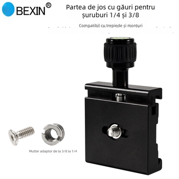 BEXIN QR-50S Set Plăci de Eliberare Rapidă pentru Trepied și DSLR – Aluminiu, Sarcină maximă 2–5 kg, Greutate 0.145 kg