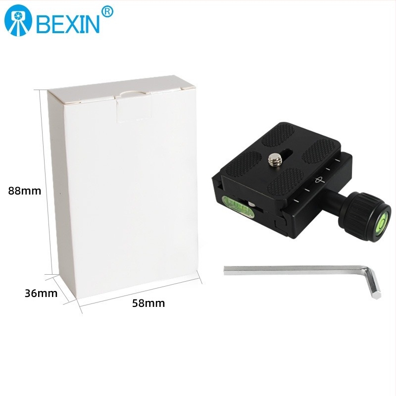 BEXIN QR-50S Set Plăci de Eliberare Rapidă pentru Trepied și DSLR – Aluminiu, Sarcină maximă 2–5 kg, Greutate 0.145 kg