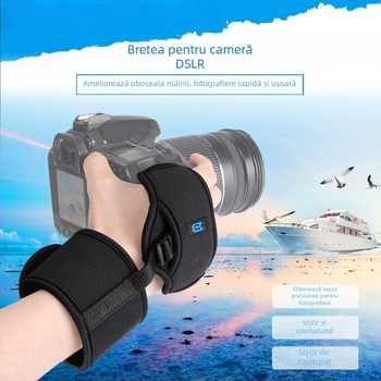 Bretea de încheietură pentru cameră din neopren, compatibil universal, lungime reglabilă, elastică