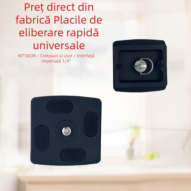 ENZE Placă de eliberare rapidă din plastic pentru trepied – universală pentru telefoane mobile și camere DSLR, suportă până la 2–5 kg