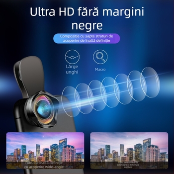 Dayleer Universal obiectiv extern pentru telefoane mobile — set 2 în 1 wide-angle și macro, compatibilitate universală