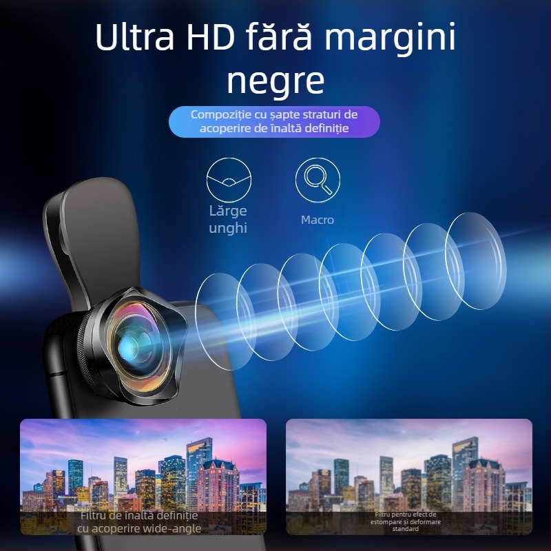 Dayleer Universal obiectiv extern pentru telefoane mobile — set 2 în 1 wide-angle și macro, compatibilitate universală