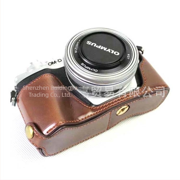Geantă pentru cameră fără oglindă Olympus EM10III – PU piele, husă tip clutch, bază EM10III holster, husă foto portabilă