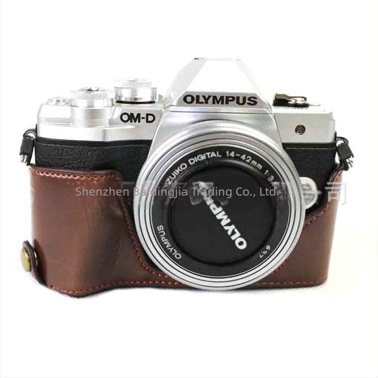 Geantă pentru cameră fără oglindă Olympus EM10III – PU piele, husă tip clutch, bază EM10III holster, husă foto portabilă
