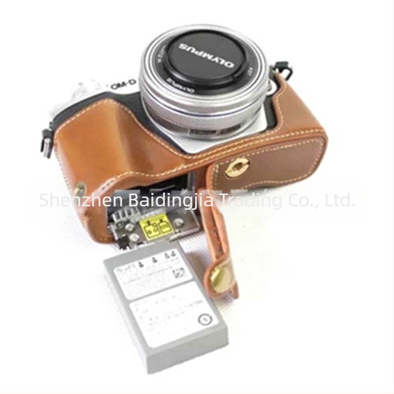 Geantă pentru cameră fără oglindă Olympus EM10III – PU piele, husă tip clutch, bază EM10III holster, husă foto portabilă