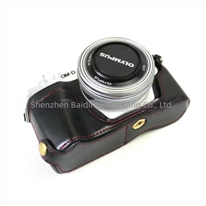 Geantă pentru cameră fără oglindă Olympus EM10III – PU piele, husă tip clutch, bază EM10III holster, husă foto portabilă