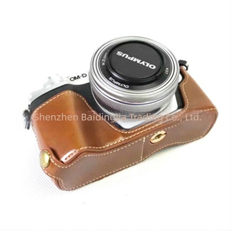 Geantă pentru cameră fără oglindă Olympus EM10III – PU piele, husă tip clutch, bază EM10III holster, husă foto portabilă